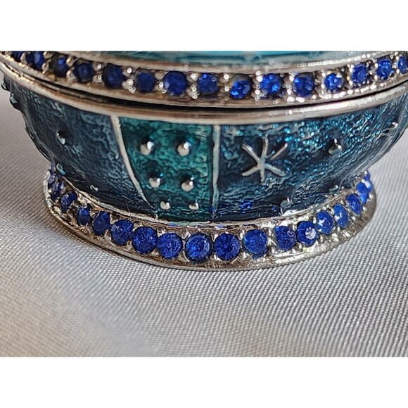 Fitz & Floyd 2006 Guild Holiday Snowman Trinket Box Jeweled Magnetic Closure - Picture 9 of 16